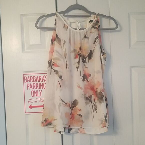 White House Black Market sleeveless floral blouse SZ Xsmall - Picture 1 of 4